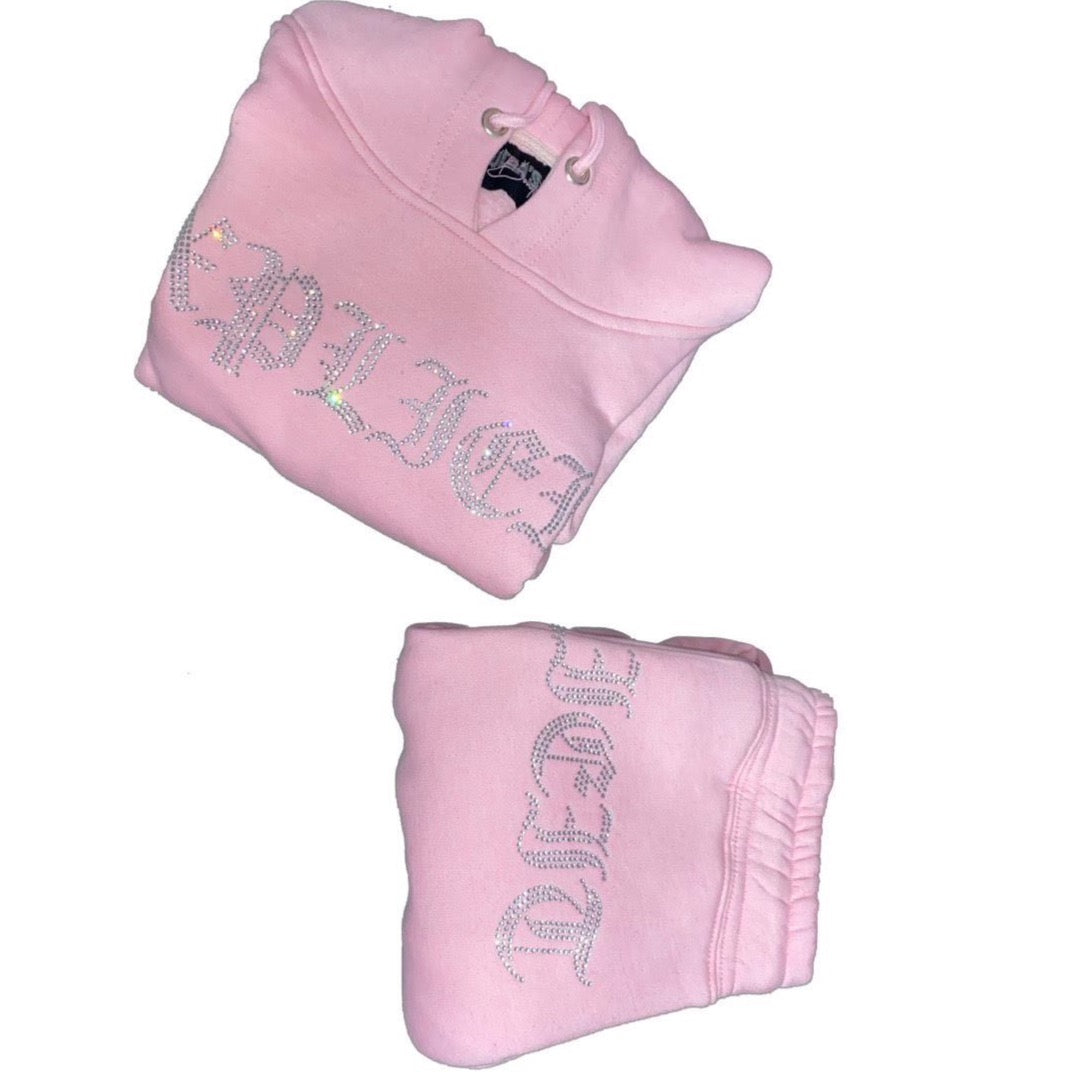 Hidden Cult Pink Explicit Rhinestone Sweatpants